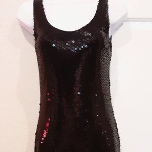 Vanity Little Black Sequin Cocktail Holiday Party Club Dress